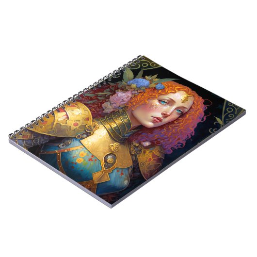 Lady Knight Warrior Armor Fantasy Art Notizblock (Linke Seite)