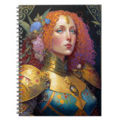 Lady Knight Warrior Armor Fantasy Art Notizblock (Vorderseite)