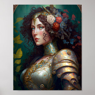 Lady Knight Warrior Armor Fantasy Art Poster