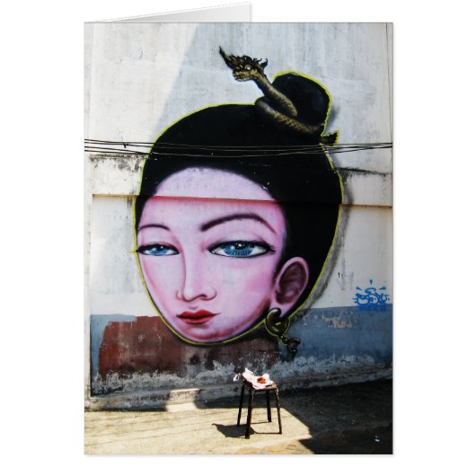 Lady Lao Graffiti Street Art Card (Vorne)