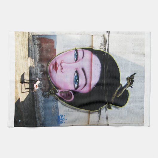 Lady Lao Graffiti Street Art Geschirrtuch (Horizontal)