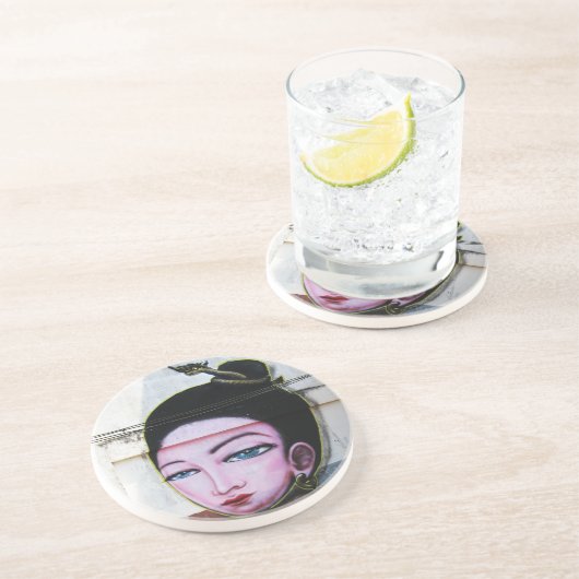 Lady Lao Graffiti Street Art Getränkeuntersetzer (Seite)