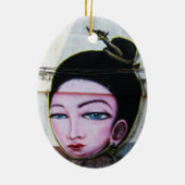 Lady Lao Graffiti Street Art Keramik Ornament (Hinten)