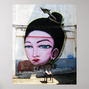 Lady Lao Graffiti Street Art Poster