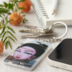 Lady Lao Graffiti Street Art Schlüsselanhänger