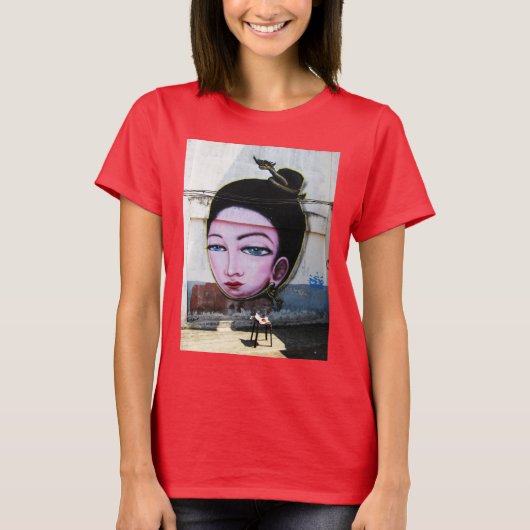 Lady Lao Graffiti Street Art T-Shirt (Vorderseite)
