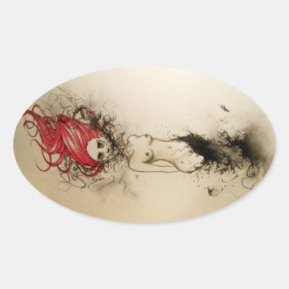 Lady Lazarus Ovaler Aufkleber