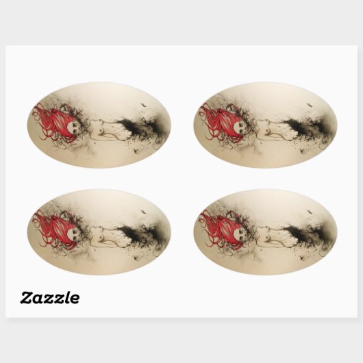 Lady Lazarus Ovaler Aufkleber (Blatt)