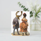 Lady Leading Her Elk-man Postkarte (Stehend Vorderseite)