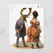 Lady Leading Her Elk-man Postkarte (Vorne/Hinten)