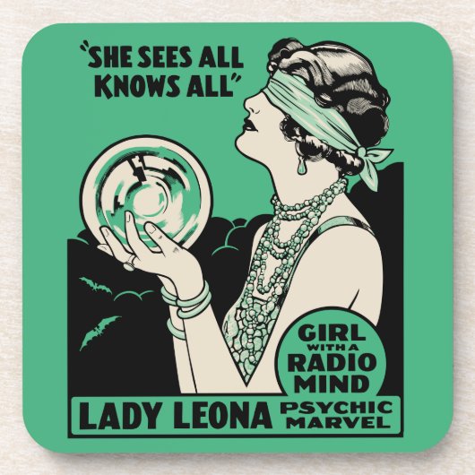 Lady Leona Fortune Teller - Girl With A Radio Mind Getränkeuntersetzer (Vorderseite)