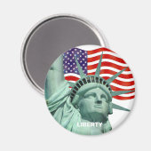 Lady Liberty & American Flag Magnet (Vorderseite/Rückseite)