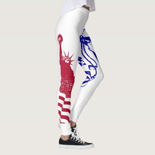 Lady Liberty American Flag Red White Leggings (Rechts)