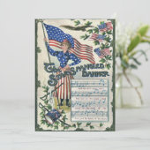 Lady Liberty American Flag Star-Spangled Banner Einladung (Stehend Vorderseite)
