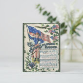 Lady Liberty American Flag Star-Spangled Banner Postkarte (Stehend Vorderseite)