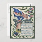 Lady Liberty American Flag Star-Spangled Banner Postkarte (Vorne/Hinten)