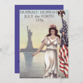 Lady Liberty American Flag Statue of Liberty Einladung (Vorne/Hinten)