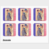 Lady Liberty Amerikanische Unabhängigkeitstag Patr Quadratischer Aufkleber (Blatt)