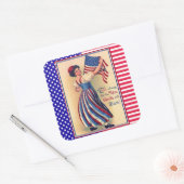 Lady Liberty Amerikanische Unabhängigkeitstag Patr Quadratischer Aufkleber (Umschlag)