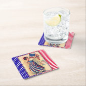 Lady Liberty Amerikanische Unabhängigkeitstag Patr Rechteckiger Pappuntersetzer (Vor Ort)