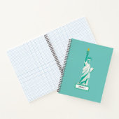 Lady Liberty auf Aquamarinem Notebook Notizblock (Innenseite)