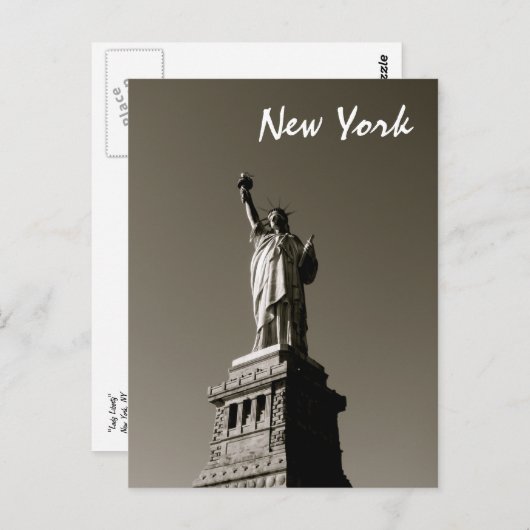 Lady Liberty (B&W) Postkarte (Vorne/Hinten)