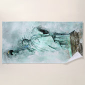 Lady Liberty Beach Handtuch (Vorderseite)