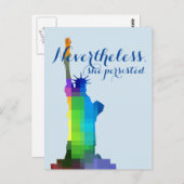 Lady Liberty beharrt Postkarte (Vorne/Hinten)