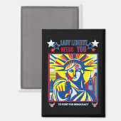 Lady Liberty braucht dich! Schwarze BG bekämpfen O Magnet (Vorderseite/Rückseite)