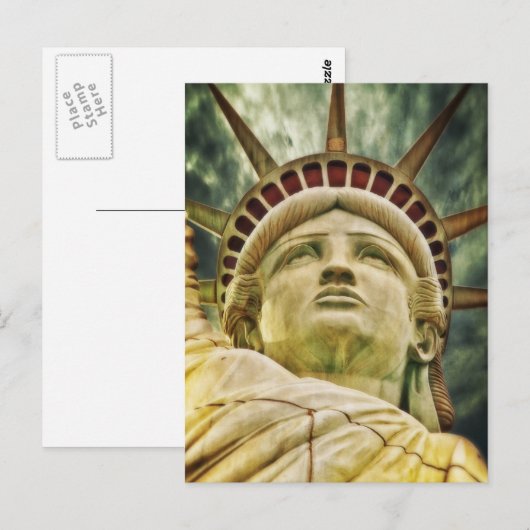 Lady Liberty, Freiheitsstatue Postkarte (Vorne/Hinten)