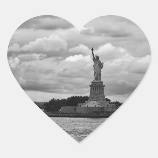 Lady Liberty. Freiheitsstatue, USA Herz-Aufkleber (Vorderseite)