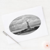 Lady Liberty. Freiheitsstatue, USA Ovaler Aufkleber (Umschlag)