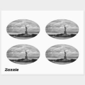 Lady Liberty. Freiheitsstatue, USA Ovaler Aufkleber (Blatt)