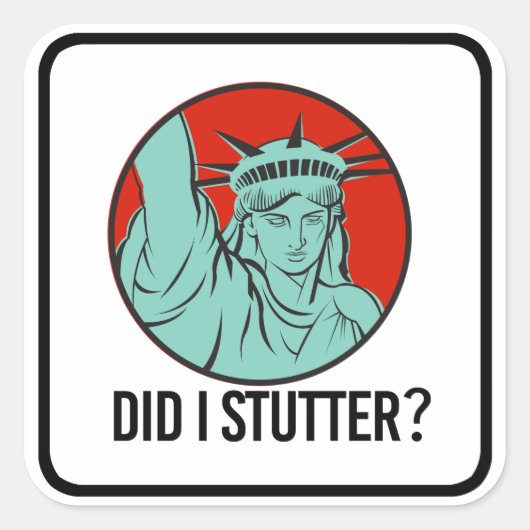 Lady Liberty - Hutter - Quadratischer Aufkleber (Vorderseite)