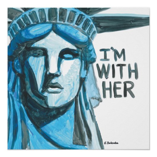 Lady Liberty - ich bin mit ihr (Quadrat) Poster (Vorderseite)