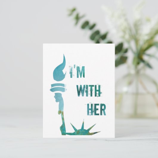 Lady Liberty Ich bin mit ihrer Protest Postkarte (Stehend Vorderseite)