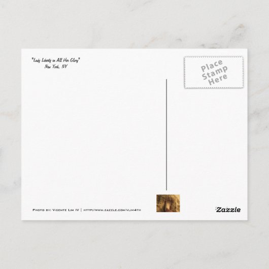 Lady Liberty in all ihrer Herrlichkeit Postkarte (Rückseite)