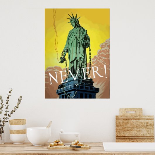 Lady Liberty in Chains - Nie Poster (Küche)