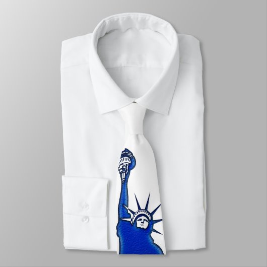 Lady Liberty in roter, weißer und blauer Grafik Krawatte (Gebunden)