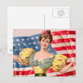 Lady Liberty Independence Postkarte (Vorne/Hinten)