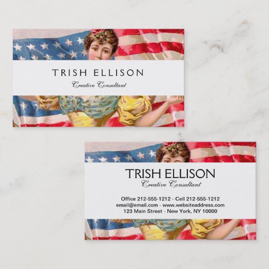 Lady Liberty Independence Visitenkarte (Vorne/Hinten)