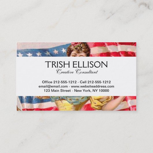 Lady Liberty Independence Visitenkarte (Rückseite)