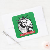 Lady Liberty las verbotene Bücher Quadratischer Aufkleber (Umschlag)