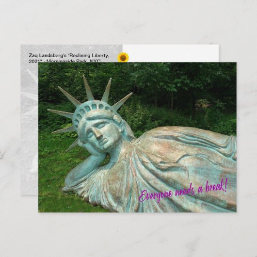Lady Liberty macht Pause - H Postkarte (Vorne/Hinten)
