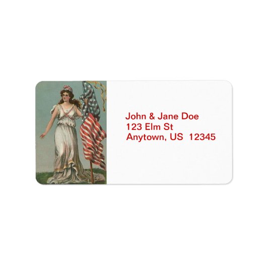 Lady Liberty mit Vintagen Adressetiketten (Vorne)