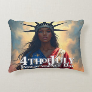 Lady Liberty neu interpretiert – Ein neues Gesicht Dekokissen