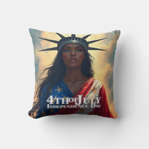 Lady Liberty neu interpretiert – Ein neues Gesicht Kissen