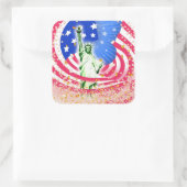 Lady Liberty, New York Quadratischer Aufkleber (Tasche)