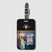 Lady Liberty NYC Greetings Gepäckanhänger (Vorderseite Vertikal)