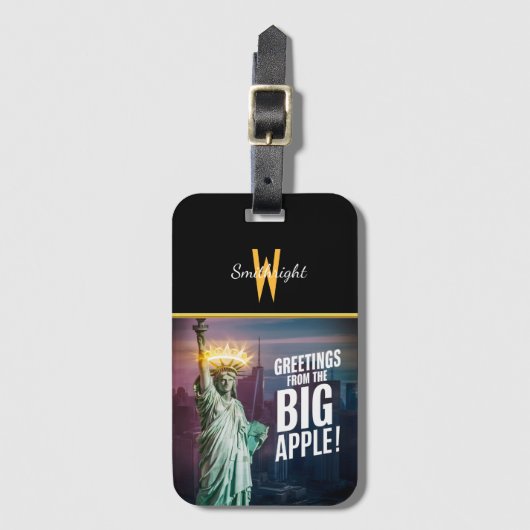 Lady Liberty NYC Greetings Gepäckanhänger (Vorderseite Vertikal)